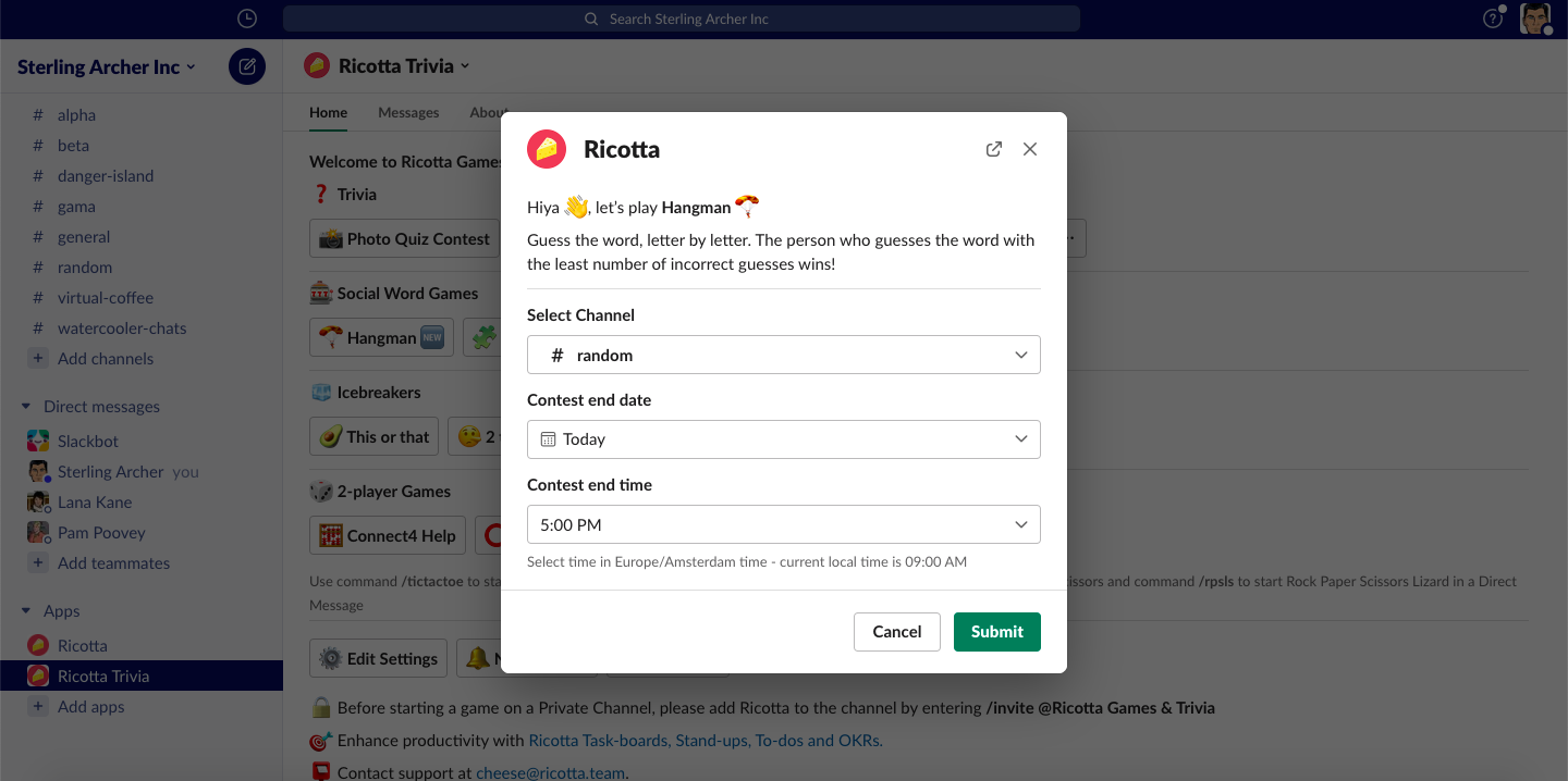 Play the Classic Hangman Game on Slack with your team